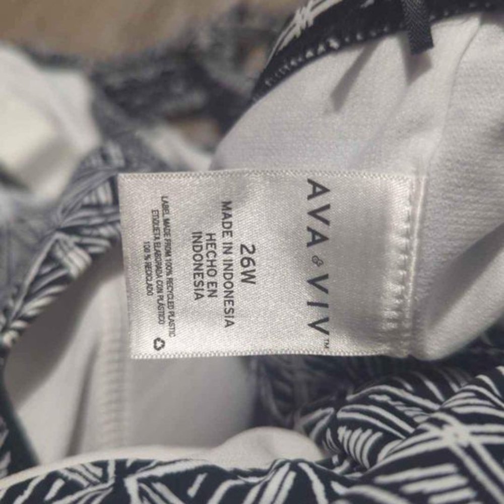 Ava Viv Tankini Plus Lattice Black White Swim 26W new - Picture 5 of 5